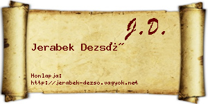 Jerabek Dezső névjegykártya