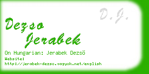 dezso jerabek business card